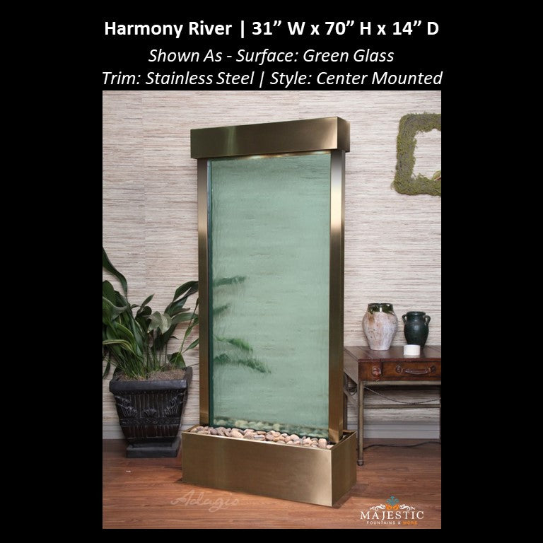 Adagio Harmony River - Center Mounted 70"H x 31"W - Indoor Floor Fountain - Majestic Fountains