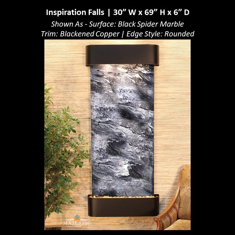 Adagio Inspiration Falls 69"H x 30"W- Indoor Wall Fountain - Majestic Fountains