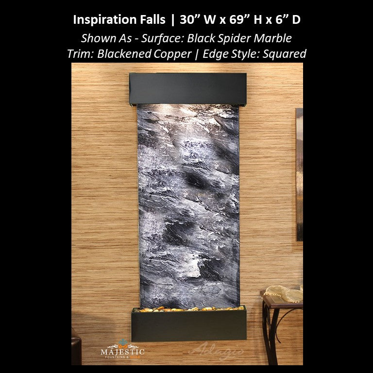 Adagio Inspiration Falls 69"H x 30"W- Indoor Wall Fountain - Majestic Fountains