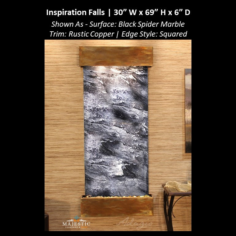 Adagio Inspiration Falls 69"H x 30"W- Indoor Wall Fountain - Majestic Fountains