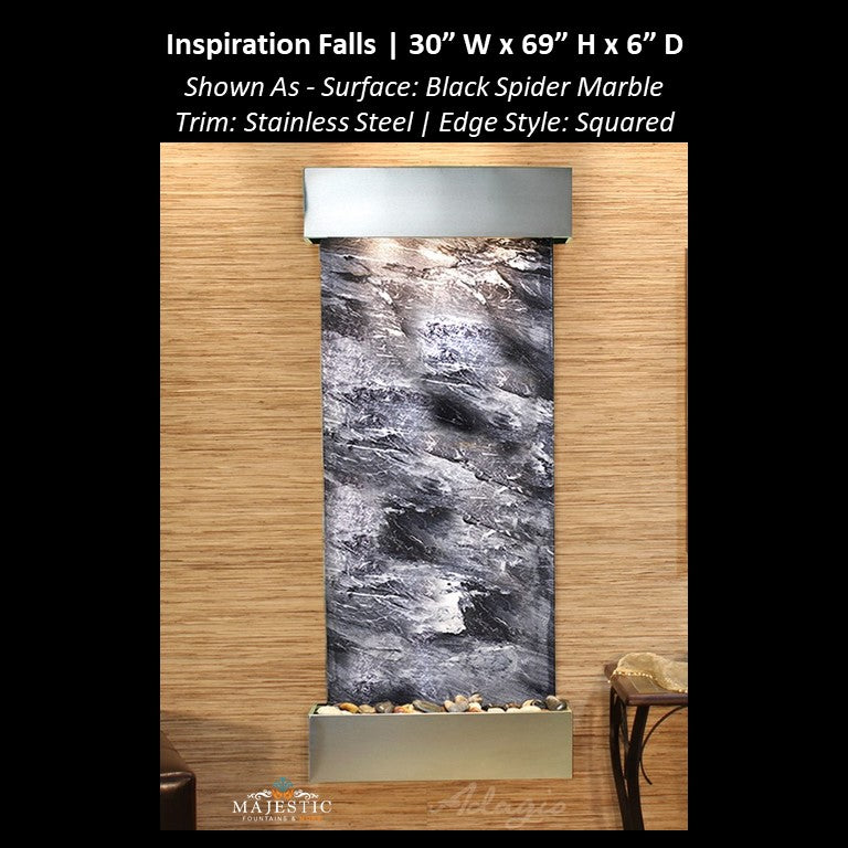 Adagio Inspiration Falls 69"H x 30"W- Indoor Wall Fountain - Majestic Fountains