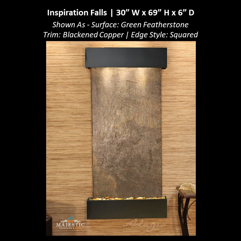 Adagio Inspiration Falls 69"H x 30"W- Indoor Wall Fountain - Majestic Fountains