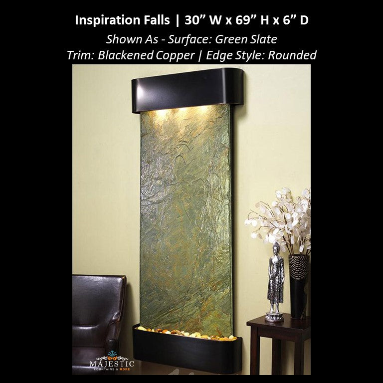 Adagio Inspiration Falls 69"H x 30"W- Indoor Wall Fountain - Majestic Fountains