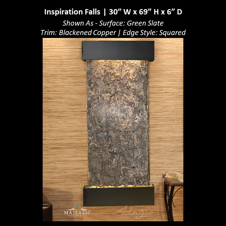 Adagio Inspiration Falls 69"H x 30"W- Indoor Wall Fountain - Majestic Fountains