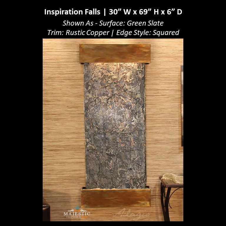 Adagio Inspiration Falls 69"H x 30"W- Indoor Wall Fountain - Majestic Fountains