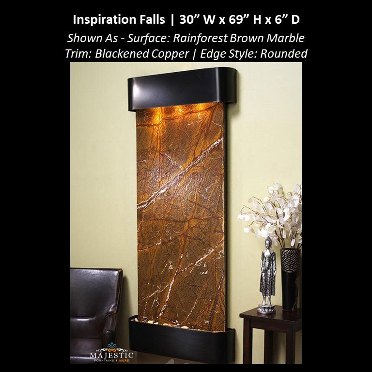 Adagio Inspiration Falls 69"H x 30"W- Indoor Wall Fountain - Majestic Fountains