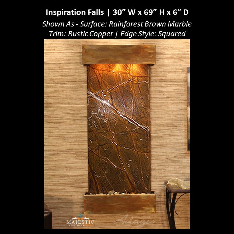 Adagio Inspiration Falls 69"H x 30"W- Indoor Wall Fountain - Majestic Fountains