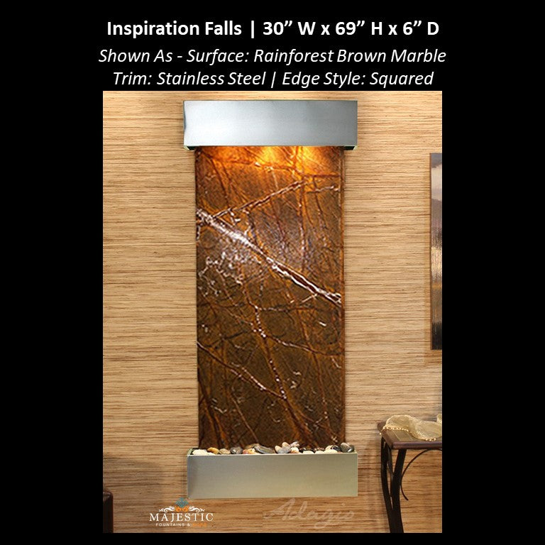 Adagio Inspiration Falls 69"H x 30"W- Indoor Wall Fountain - Majestic Fountains