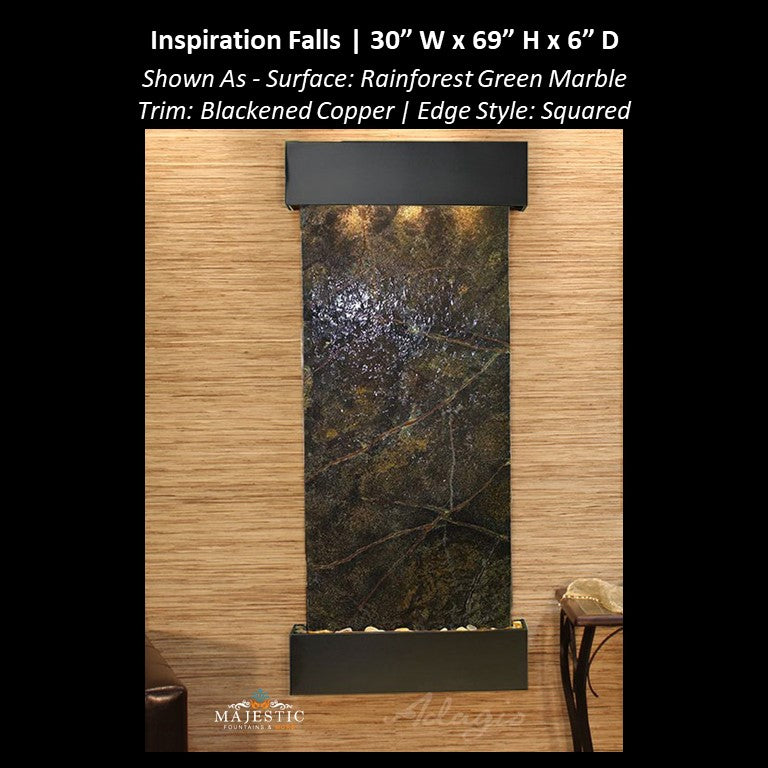 Adagio Inspiration Falls 69"H x 30"W- Indoor Wall Fountain - Majestic Fountains