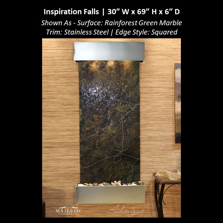 Adagio Inspiration Falls 69"H x 30"W- Indoor Wall Fountain - Majestic Fountains