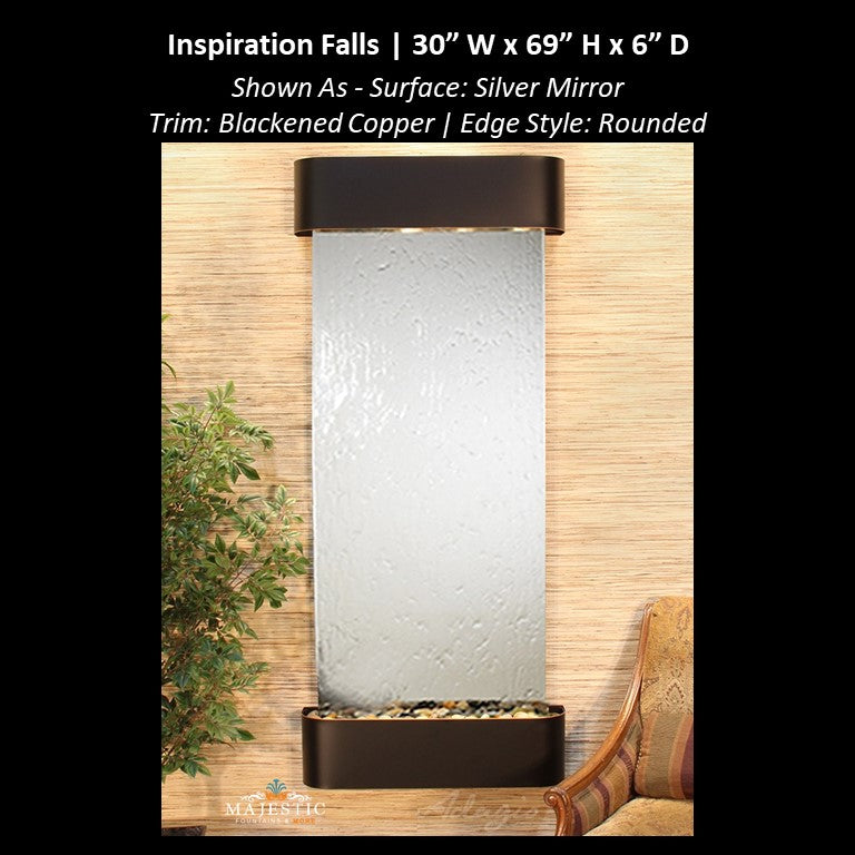 Adagio Inspiration Falls 69"H x 30"W- Indoor Wall Fountain - Majestic Fountains