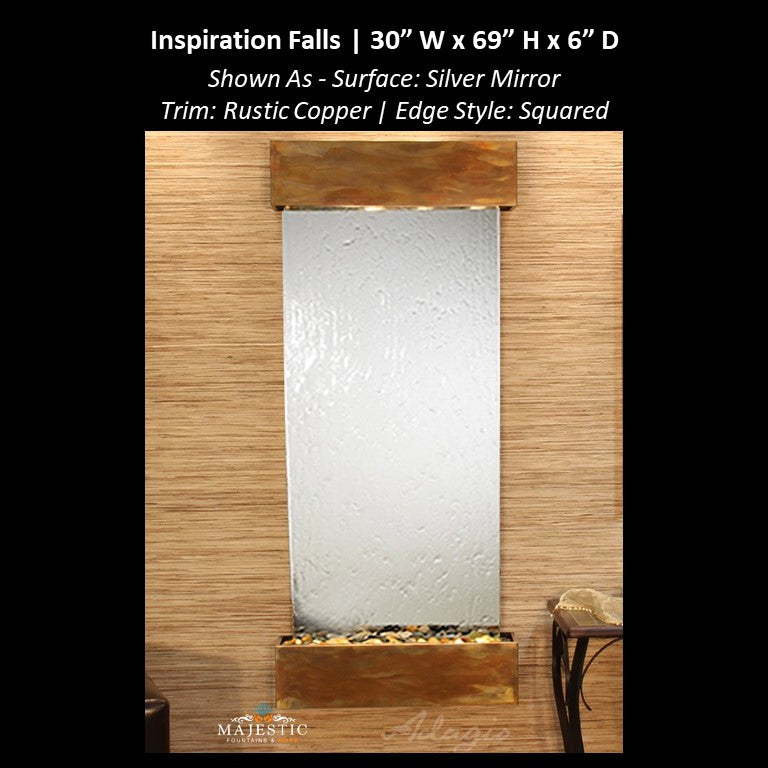 Adagio Inspiration Falls 69"H x 30"W- Indoor Wall Fountain - Majestic Fountains