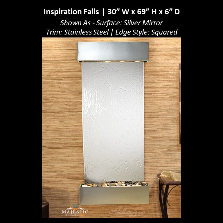 Adagio Inspiration Falls 69"H x 30"W- Indoor Wall Fountain - Majestic Fountains