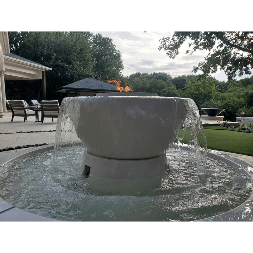 The Majestic Kelly Bowl with Fire and Water Feature - Outdoor Fire Fountain - Majestic Fountains