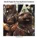 Kids & Puppy On Tree log Bronze Sculpture - Majestic Fountains and More