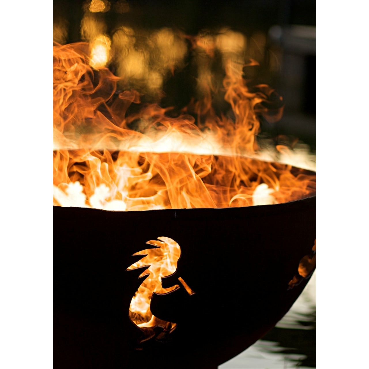 Kokopelli by Fire Pit Art - Majestic Fountains