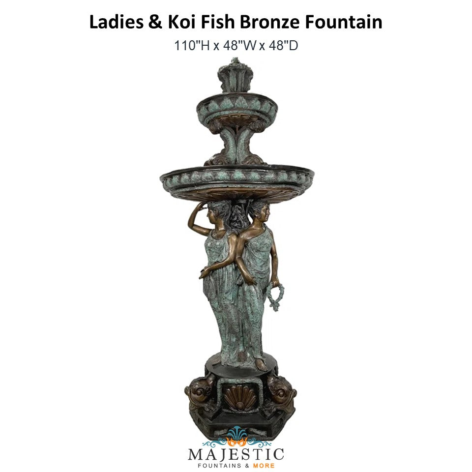 Ladies & Koi Fish Bronze Fountain - Majestic Fountains and More.jpg