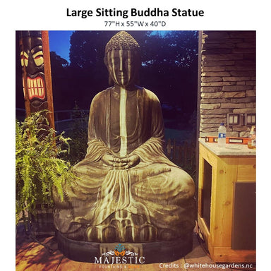 Large Sitting Buddha GFRC Statue - Majestic Fountains and More.