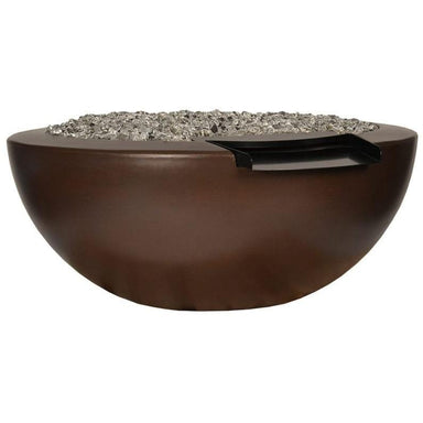 Legacy Round Fire & Water Bowl in GFRC Concrete - Majestic Fountains