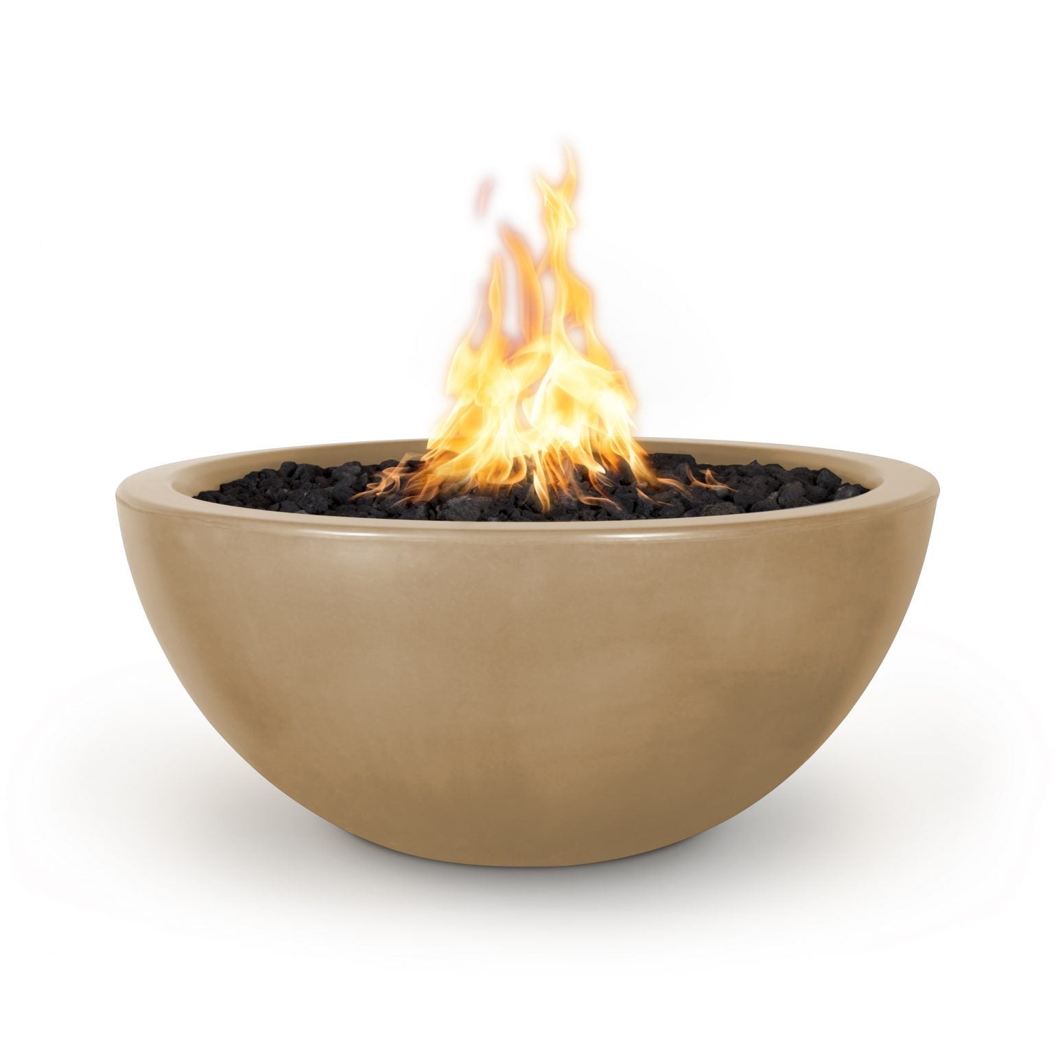 TOP Fires Luna Round Fire Pit in GFRC Concrete by The Outdoor Plus - Majestic Fountains