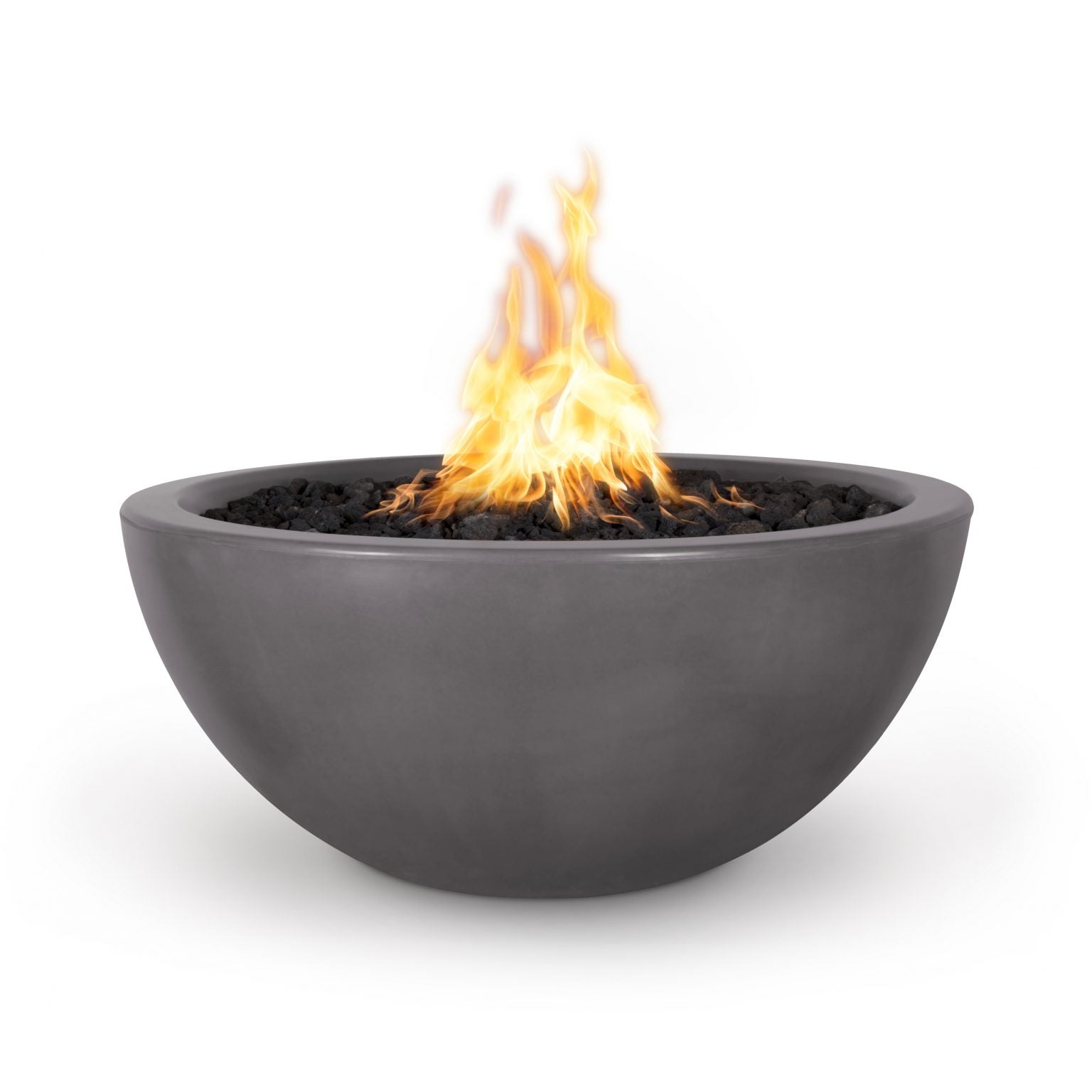 TOP Fires Luna Round Fire Pit in GFRC Concrete by The Outdoor Plus - Majestic Fountains