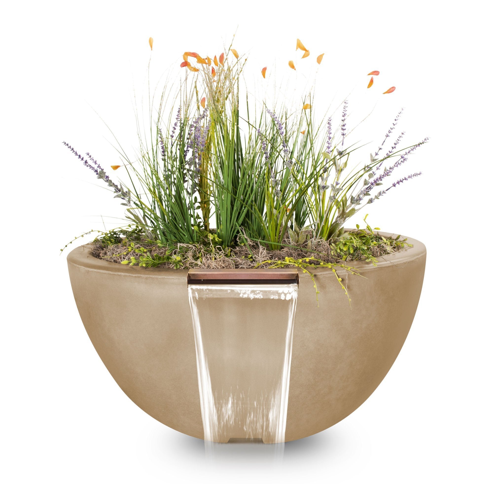 TOP Fires Luna Planter & Water Bowl in GFRC Concrete by The Outdoor Plus - Majestic Fountains