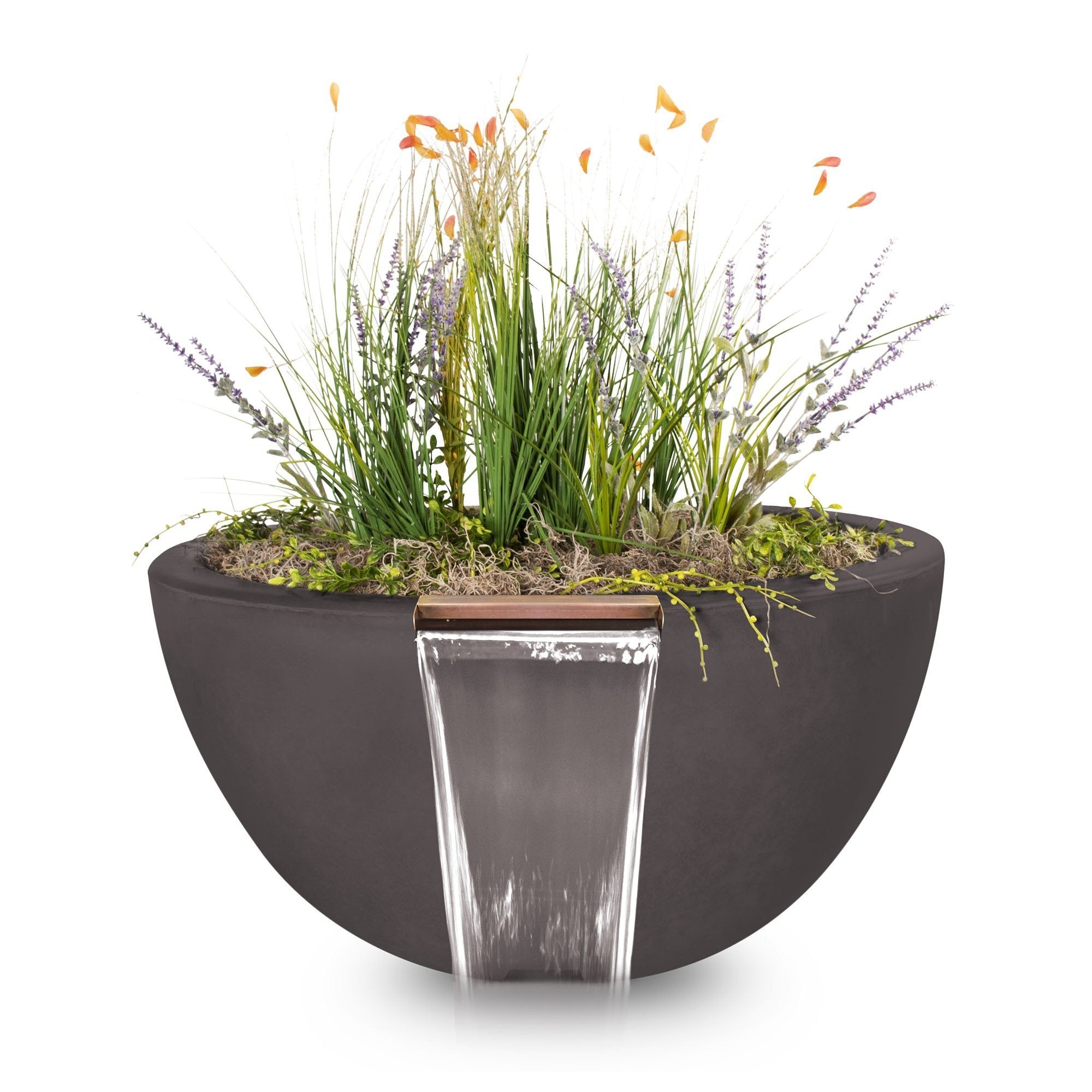 TOP Fires Luna Planter & Water Bowl in GFRC Concrete by The Outdoor Plus - Majestic Fountains