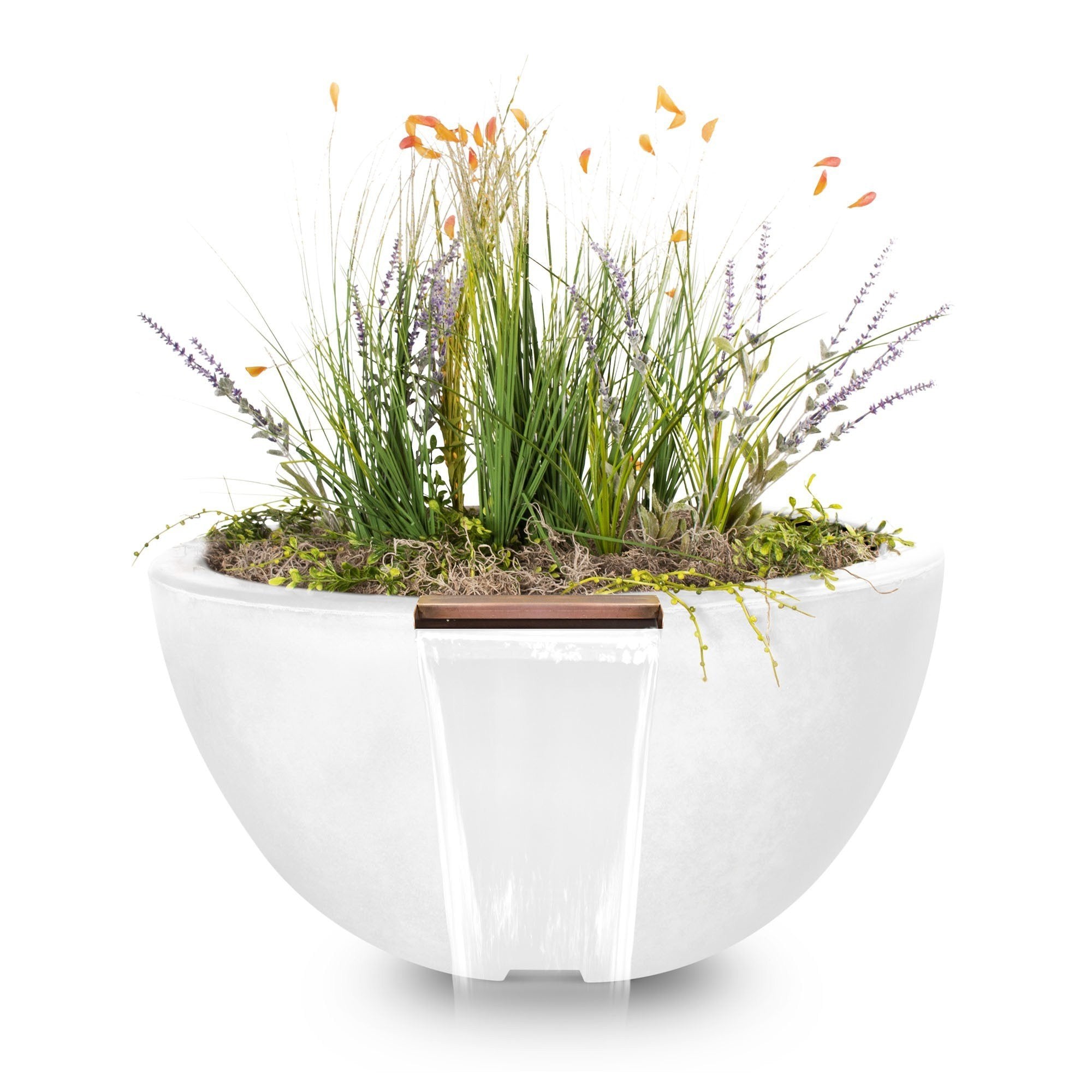 TOP Fires Luna Planter & Water Bowl in GFRC Concrete by The Outdoor Plus - Majestic Fountains