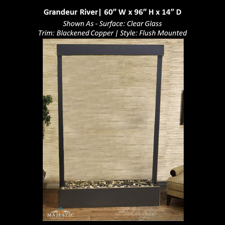 Adagio Grandeur River 8ft High - Flush Mounted 96"H x 60"W - Indoor Floor Fountain - Majestic Fountains