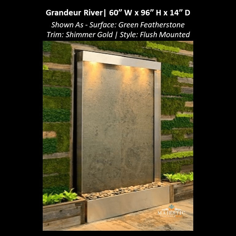 Adagio Grandeur River 8ft High - Flush Mounted 96"H x 60"W - Indoor Floor Fountain - Majestic Fountains