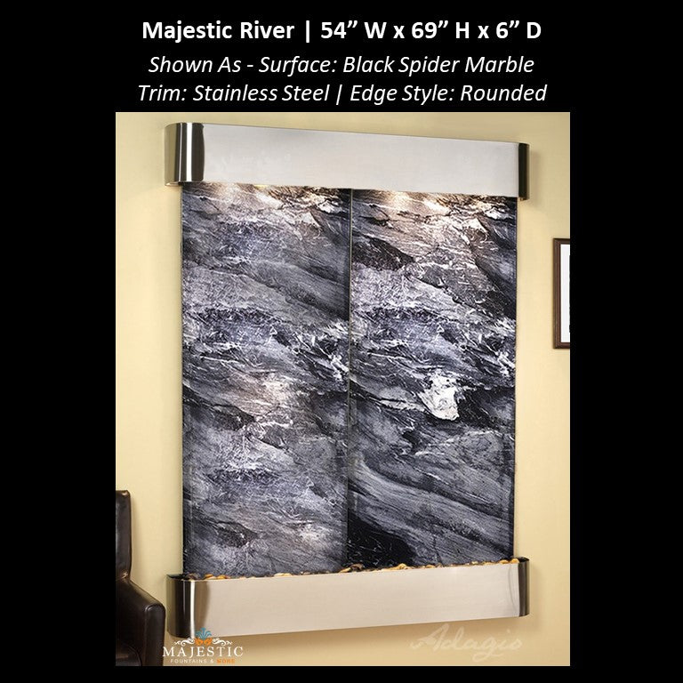 Adagio Majestic River 69"H x 54"W - Indoor Wall Fountain - Majestic Fountains