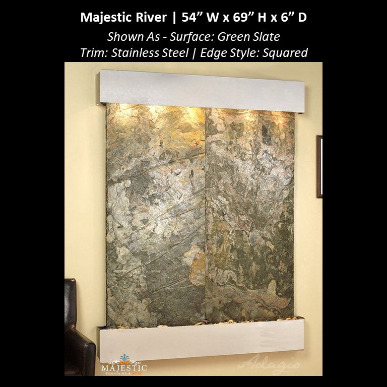 Adagio Majestic River 69"H x 54"W - Indoor Wall Fountain - Majestic Fountains