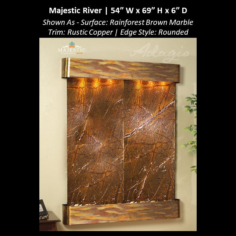 Adagio Majestic River 69"H x 54"W - Indoor Wall Fountain - Majestic Fountains