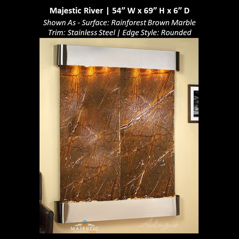 Adagio Majestic River 69"H x 54"W - Indoor Wall Fountain - Majestic Fountains