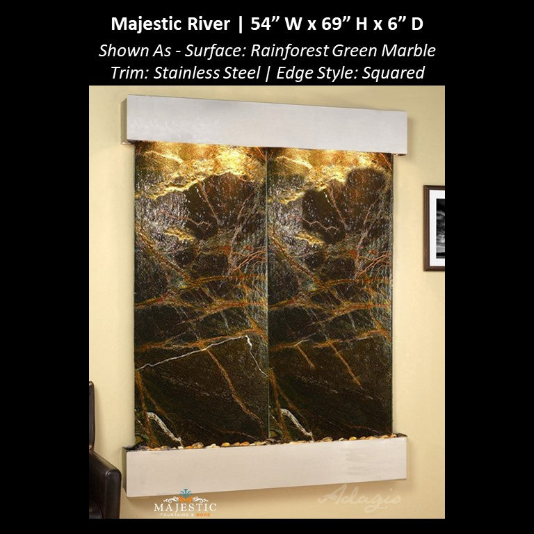 Adagio Majestic River 69"H x 54"W - Indoor Wall Fountain - Majestic Fountains