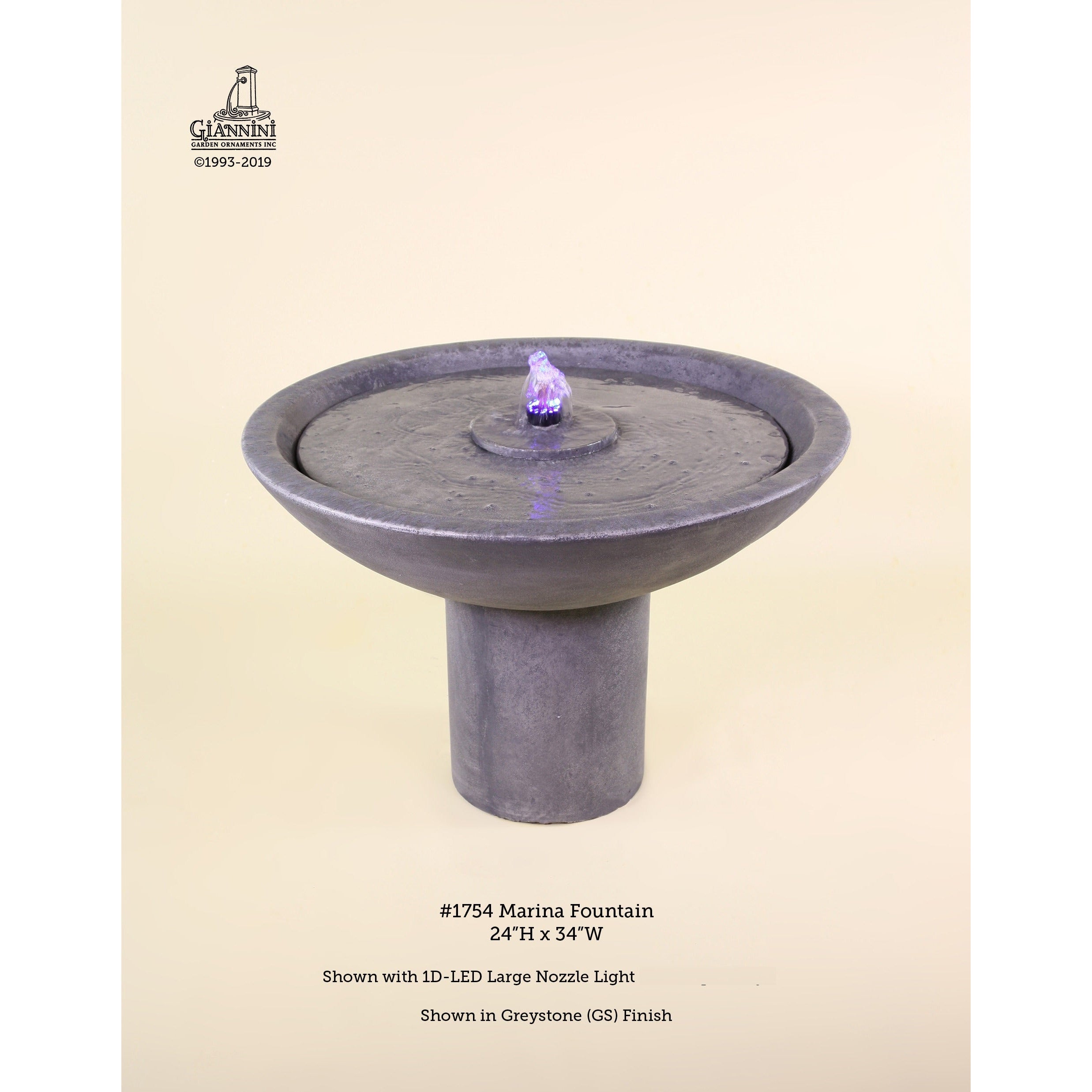 Marina Concrete Outdoor Garden Fountain - Tall or Short - 1753-1754