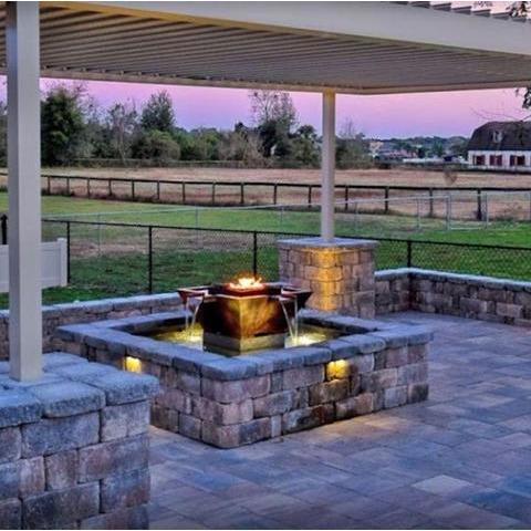 The Outdoor Plus Maya 4 Way Fire Water Bowl in Copper