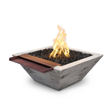 TOP Fires Maya Wood Grain Fire & Wide Spill Water Bowl by The Outdoor Plus - Majestic Fountains