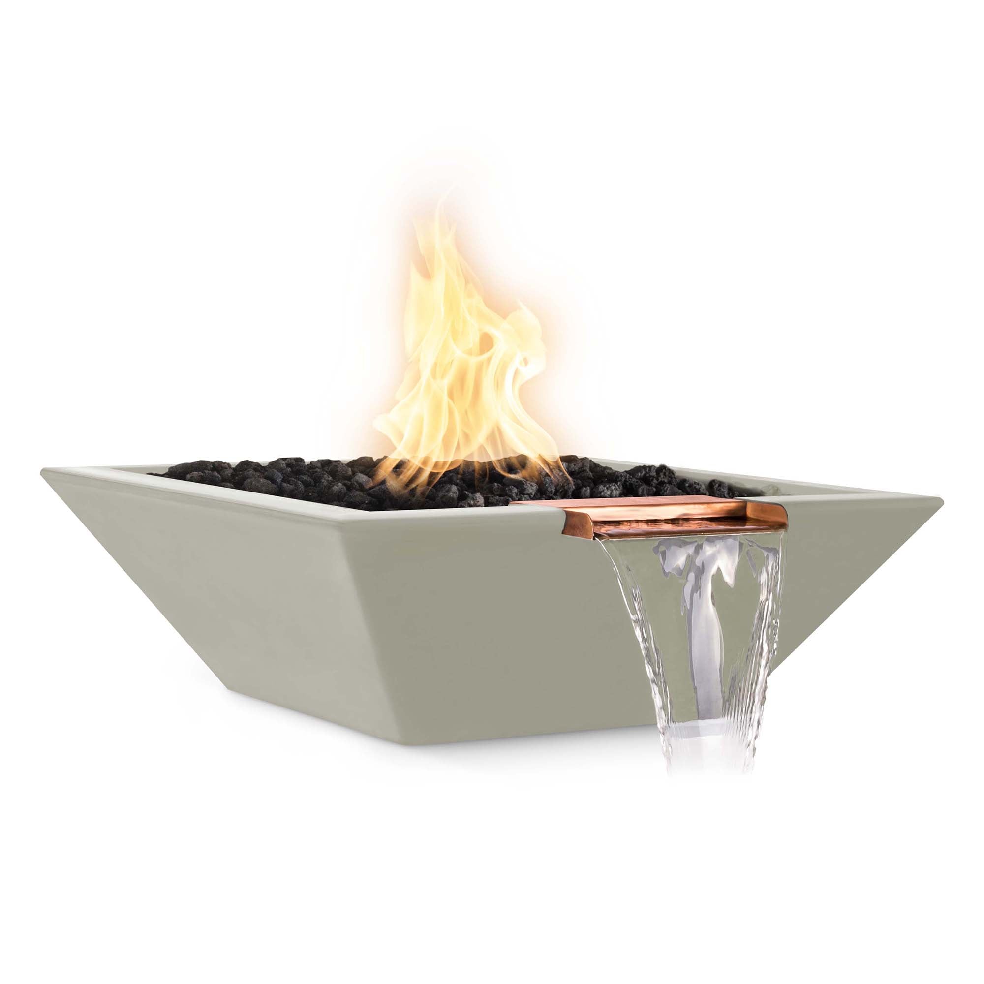 TOP Fires Maya Fire & Water Bowl in GFRC Concrete by The Outdoor Plus - Majestic Fountains