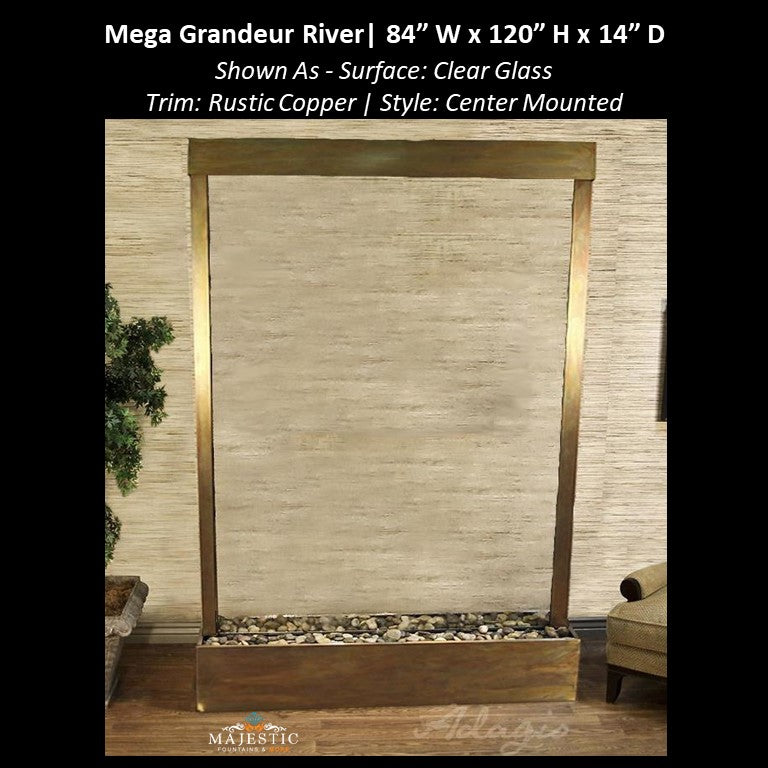 Adagio Mega Grandeur River 10ft High - Center Mounted 120"H x 84"W- Indoor Floor Fountain - Majestic Fountains