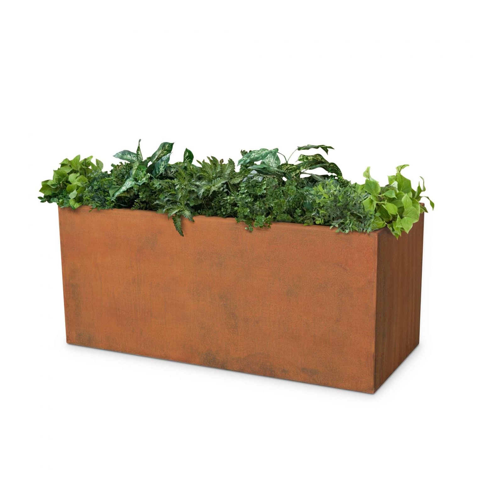 The Outdoor Plus Rectangular Moderna Planter in Corten Steel