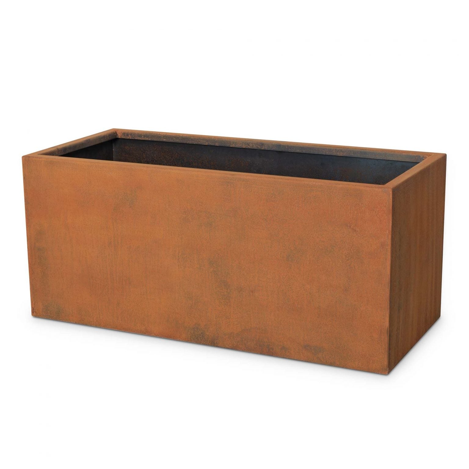 The Outdoor Plus Rectangular Moderna Planter in Corten Steel