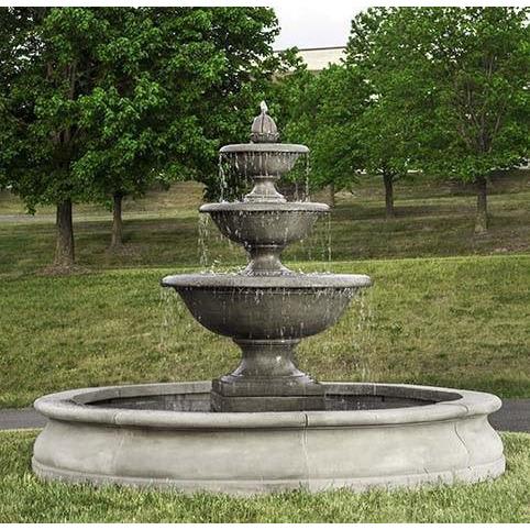 Monteros Fountain in Basin in Cast Stone by Campania International FT-270 - Majestic Fountains