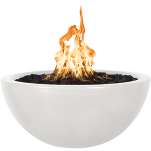 TOP Fires Luna Round Fire Bowl in GFRC Concrete by The Outdoor Plus - Majestic Fountains