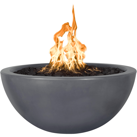 TOP Fires Luna Round Fire Bowl in GFRC Concrete by The Outdoor Plus - Majestic Fountains