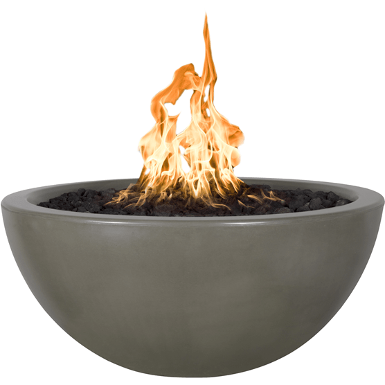 TOP Fires Luna Round Fire Bowl in GFRC Concrete by The Outdoor Plus - Majestic Fountains