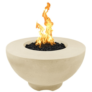 TOP Fires Sienna Round Fire Pit in GFRC Concrete by The Outdoor Plus - Majestic Fountains