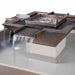 TOP Fires Olympian Square 4-Way Spillway Fire & Water Bowl in Copper by The Outdoor Plus - Majestic Fountains