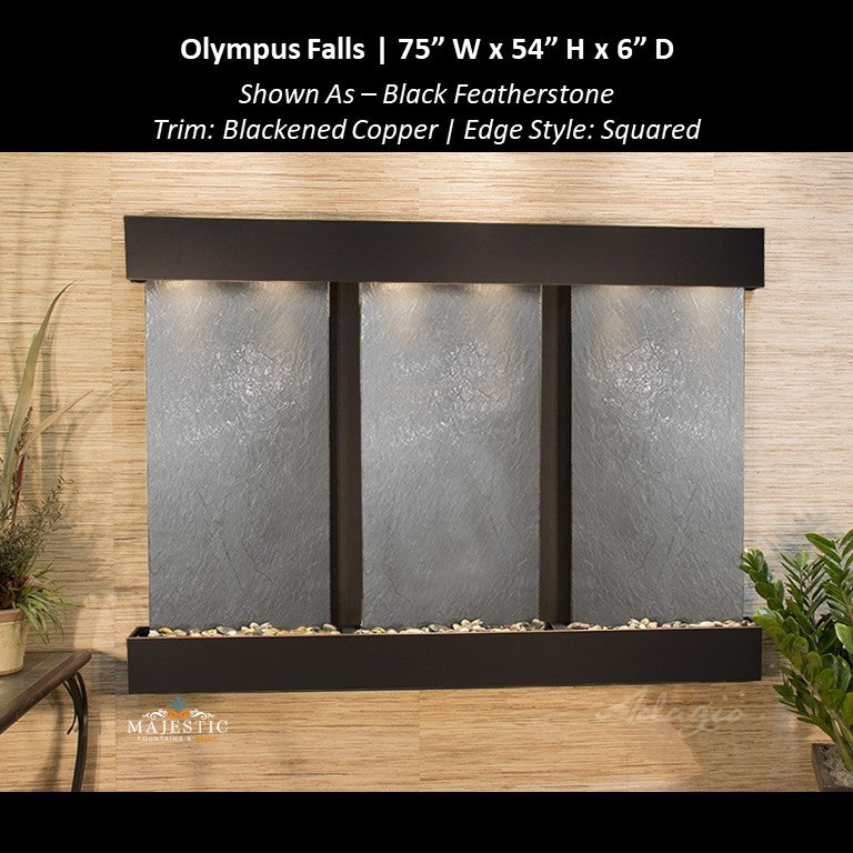 Adagio Olympus Falls - 3 Panel 54"H x 75"W - Indoor Wall Fountain - Majestic Fountains