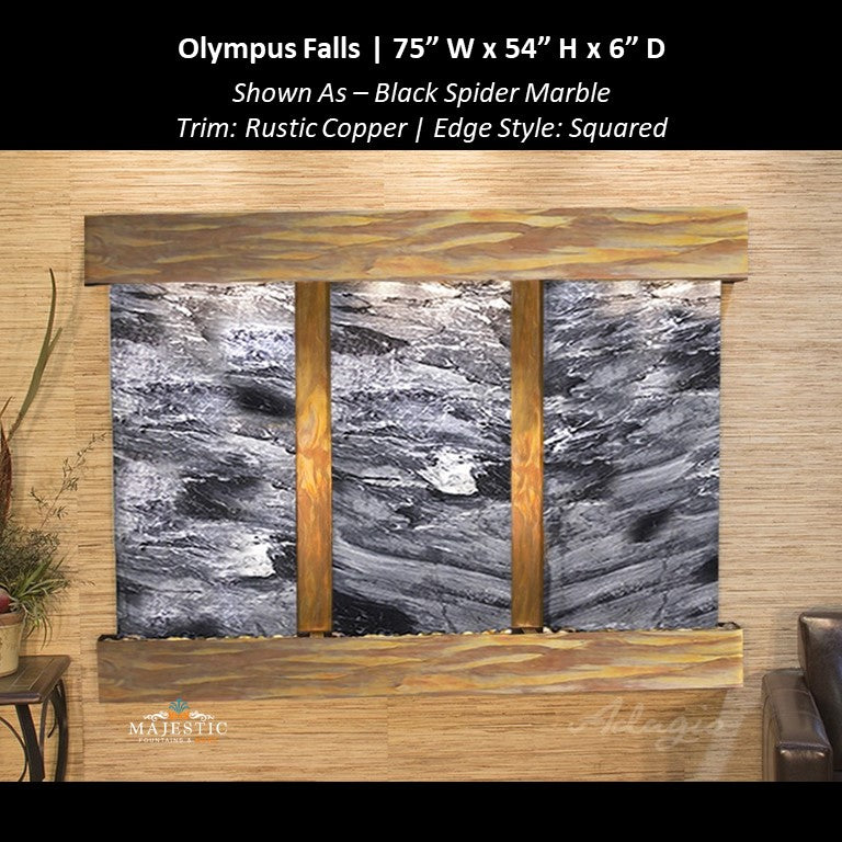 Adagio Olympus Falls - 3 Panel 54"H x 75"W - Indoor Wall Fountain - Majestic Fountains